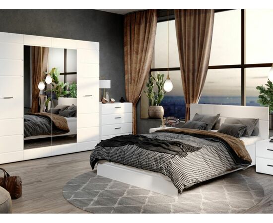 Спальня «Йорк-2», Белый/белый глянец, изображение 2 | Интернет магазин мебели и декора LifeDekor