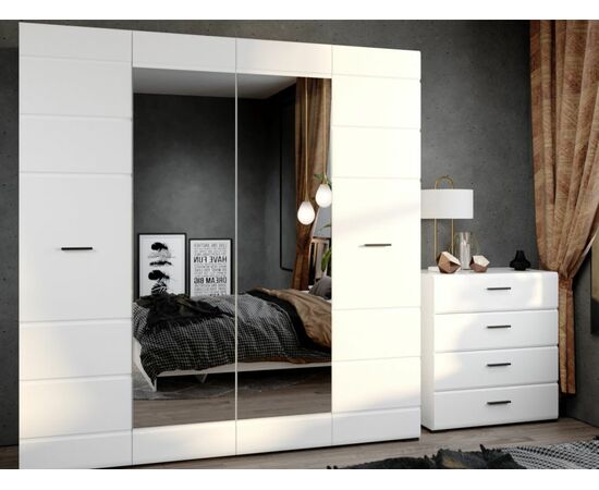 Спальня «Йорк-2», Белый/белый глянец, изображение 3 | Интернет магазин мебели и декора LifeDekor