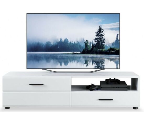 Тумба ТВ «Йорк» 1д1ящ ЛВ, Белый/белый глянец, изображение 2 | Интернет магазин мебели и декора LifeDekor