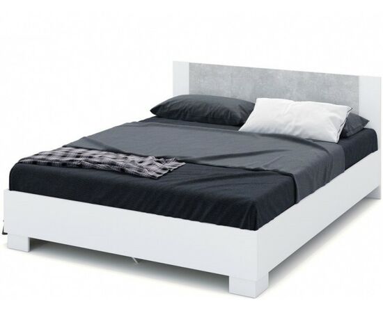 Кровать «Аврора» 160*200 (основание ЛДСП), Белый/Ателье светлый | Интернет магазин мебели и декора LifeDekor