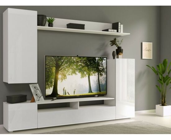 Стенка «Лия», Белый/белый глянец | Интернет магазин мебели и декора LifeDekor