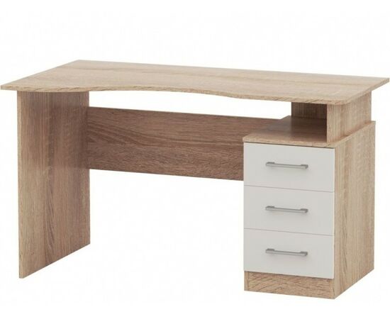 Стол «Гарвард» эргономик 130 3ящ ЛВ, Дуб сонома/Белый | Интернет магазин мебели и декора LifeDekor