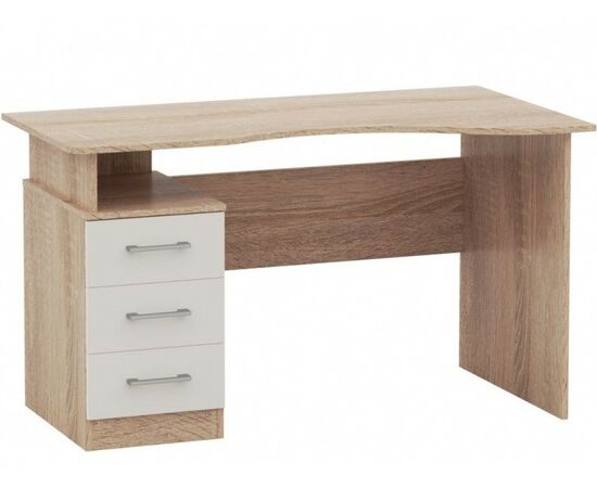 Стол «Гарвард» эргономик 130 3ящ ПР, Дуб сонома/Белый | Интернет магазин мебели и декора LifeDekor