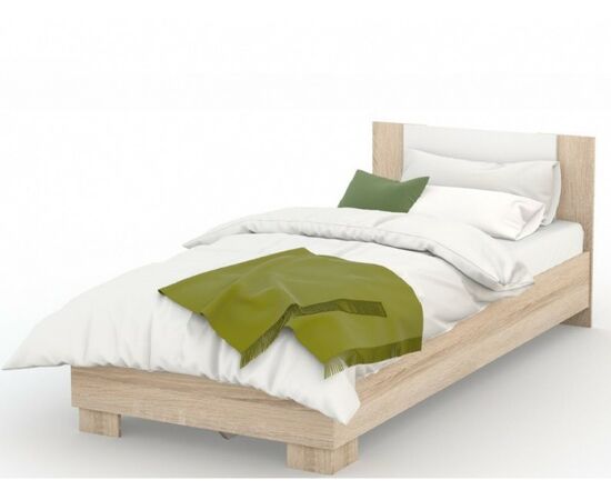 Кровать «Аврора» 120*200 (основание ЛДСП), Дуб сонома/Белый | Интернет магазин мебели и декора LifeDekor