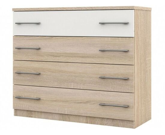 Комод «Аврора» 4ящ, Дуб сонома/Белый | Интернет магазин мебели и декора LifeDekor