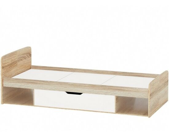 Кровать «Стелс» 90, Дуб сонома/белый | Интернет магазин мебели и декора LifeDekor