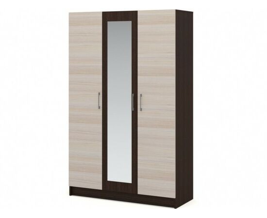 Шкаф «Алена» 3дв с зеркалом, Венге/Дуб молочный | Интернет магазин мебели и декора LifeDekor