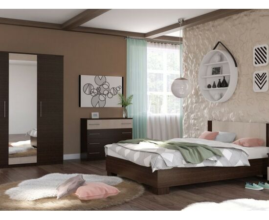 Спальня «Аврора» 3дв шк, Венге/Дуб молочный | Интернет магазин мебели и декора LifeDekor