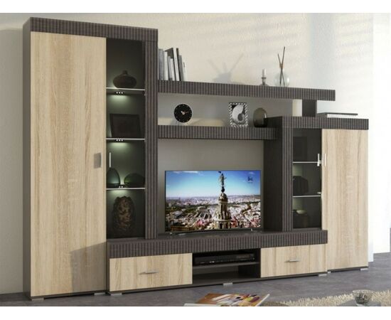 Стенка «Марк», Тик/дуб сонома | Интернет магазин мебели и декора LifeDekor