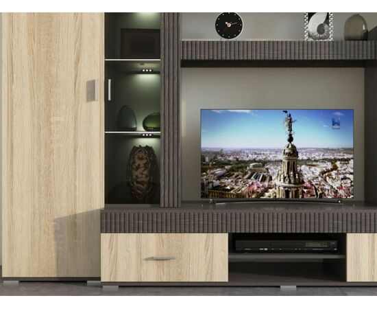 Стенка «Марк», Тик/дуб сонома, изображение 5 | Интернет магазин мебели и декора LifeDekor