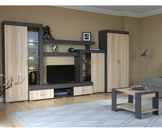 Стенка «Марк», Тик/дуб сонома, изображение 7 | Интернет магазин мебели и декора LifeDekor