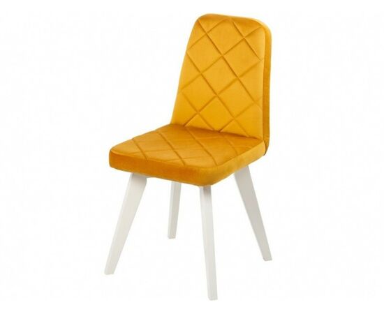 Стул АРИОН (ромб), ВЕЛЮР 14 ЗОЛОТО, каркас СТАНДАРТ МАССИВ, Белый | Интернет магазин мебели и декора LifeDekor