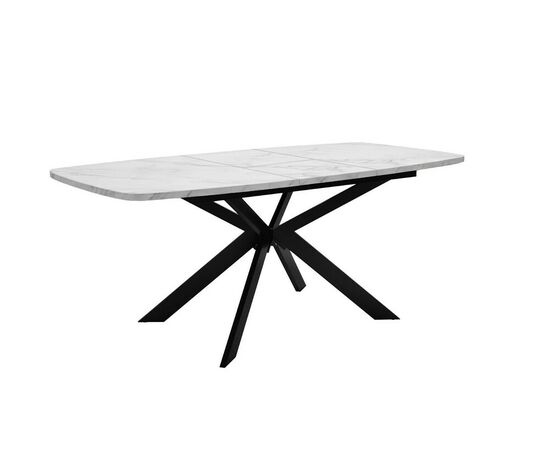 Стол DikLine B140 Мрамор Кристал белый/опоры черные, изображение 6 | Интернет магазин мебели и декора LifeDekor