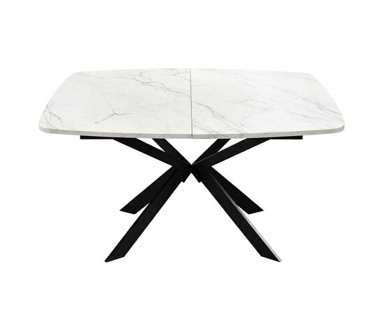 Стол DikLine B140 Мрамор Кристал белый/опоры черные, изображение 2 | Интернет магазин мебели и декора LifeDekor