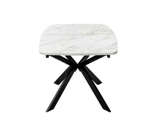 Стол DikLine B140 Мрамор Кристал белый/опоры черные, изображение 4 | Интернет магазин мебели и декора LifeDekor
