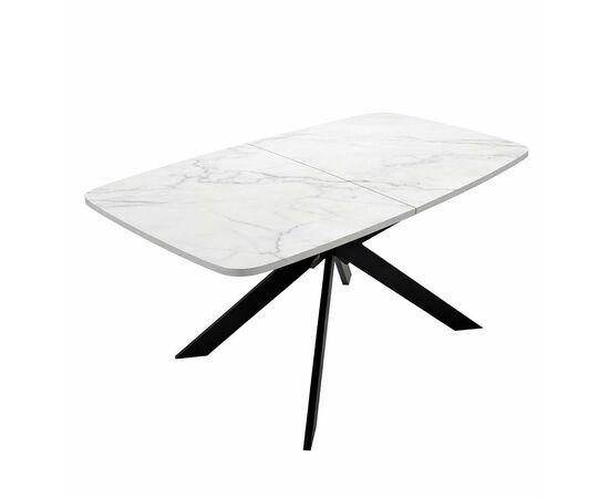 Стол DikLine B140 Мрамор Кристал белый/опоры черные, изображение 3 | Интернет магазин мебели и декора LifeDekor
