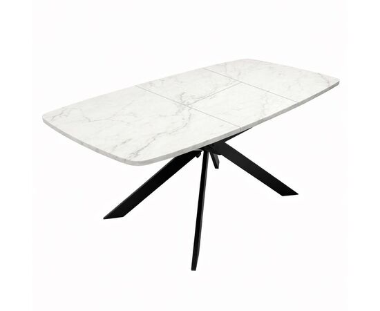 Стол DikLine B140 Мрамор Кристал белый/опоры черные, изображение 5 | Интернет магазин мебели и декора LifeDekor