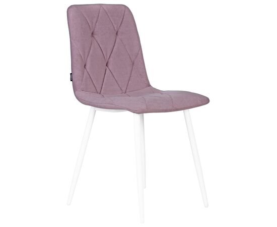 Стул обеденный DOBRIN CHILLY ROMBO, Лавандовый Simple 48, основание белый, Вариант: Лавандовый Simple 48, основание белый, изображение 2 | Интернет магазин мебели и декора LifeDekor