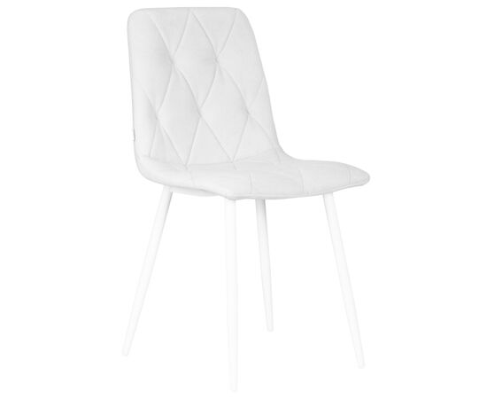 Стул обеденный DOBRIN CHILLY ROMBO, Светло-серый Simple 29, основание белое, Вариант: Светло-серый Simple 29, основание белое | Интернет магазин мебели и декора LifeDekor