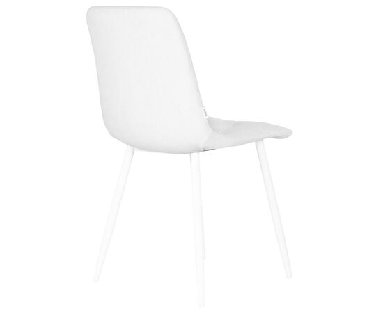 Стул обеденный DOBRIN CHILLY ROMBO, Светло-серый Simple 29, основание белое, Вариант: Светло-серый Simple 29, основание белое, изображение 4 | Интернет магазин мебели и декора LifeDekor