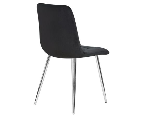 Стул обеденный DOBRIN ALEX, хром ножки, черный велюр (V108-77),, Вариант: хром ножки, черный велюр (V108-77),, изображение 4 | Интернет магазин мебели и декора LifeDekor