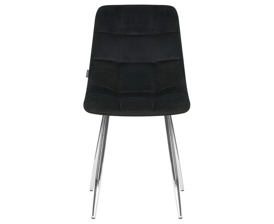 Стул обеденный DOBRIN ALEX, хром ножки, черный велюр (V108-77),, Вариант: хром ножки, черный велюр (V108-77),, изображение 6 | Интернет магазин мебели и декора LifeDekor