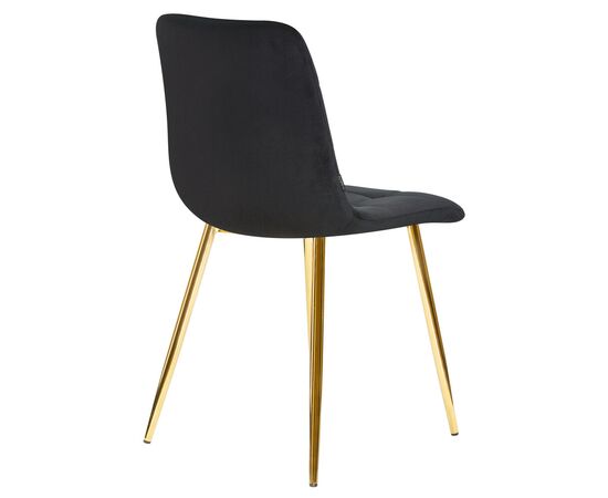 Стул обеденный DOBRIN ALEX, золотые ножки, черный велюр (V108-77),, Вариант: золотые ножки, черный велюр (V108-77),, изображение 4 | Интернет магазин мебели и декора LifeDekor