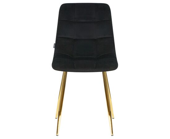 Стул обеденный DOBRIN ALEX, золотые ножки, черный велюр (V108-77),, Вариант: золотые ножки, черный велюр (V108-77),, изображение 5 | Интернет магазин мебели и декора LifeDekor