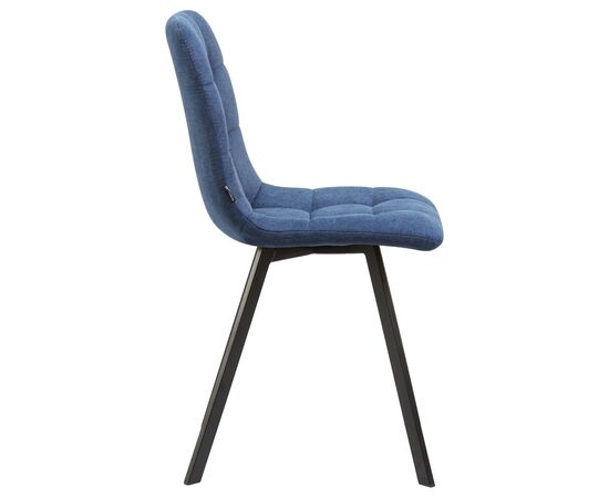 Стул обеденный DOBRIN ALEX SQUARE, черные матовые ножки, синяя ткань (UF860-14B), Вариант: черные матовые ножки, синяя ткань (UF860-14B), изображение 3 | Интернет магазин мебели и декора LifeDekor