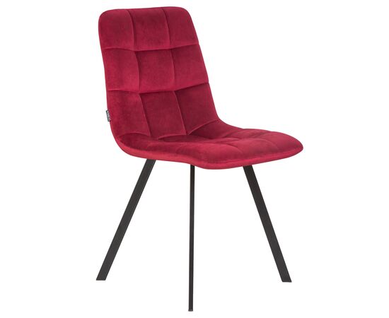 Стул обеденный DOBRIN ALEX SQUARE, черные матовые ножки, бордовый велюр (V108-85), Вариант: черные матовые ножки, бордовый велюр (V108-85), изображение 2 | Интернет магазин мебели и декора LifeDekor