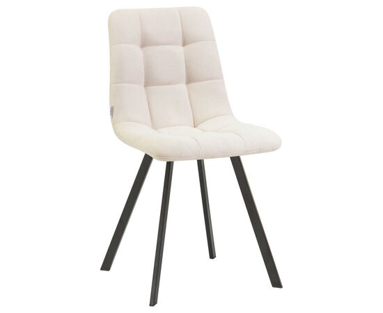Стул обеденный DOBRIN ALEX SQUARE, черные матовые ножки, кремовая ткань (UF860-01B), Вариант: черные матовые ножки, кремовая ткань (UF860-01B) | Интернет магазин мебели и декора LifeDekor
