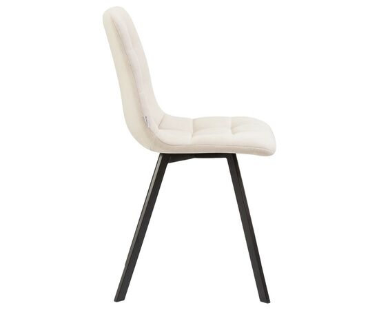 Стул обеденный DOBRIN ALEX SQUARE, черные матовые ножки, кремовая ткань (UF860-01B), Вариант: черные матовые ножки, кремовая ткань (UF860-01B), изображение 3 | Интернет магазин мебели и декора LifeDekor