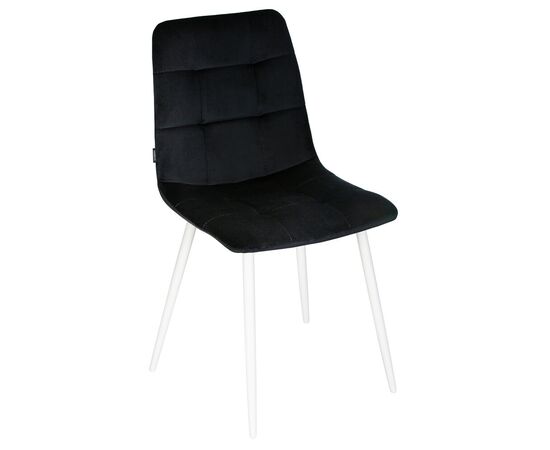 Стул обеденный DOBRIN CHILLY, Черный Holland 75, основание белое, изображение 8 | Интернет магазин мебели и декора LifeDekor