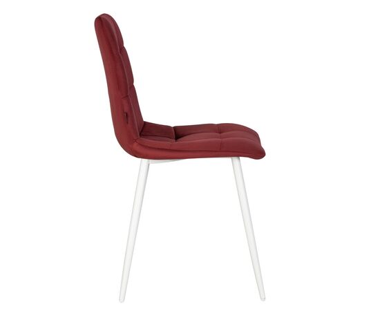Стул обеденный DOBRIN CHILLY, Бордовый Holland 47, основание белое, изображение 4 | Интернет магазин мебели и декора LifeDekor