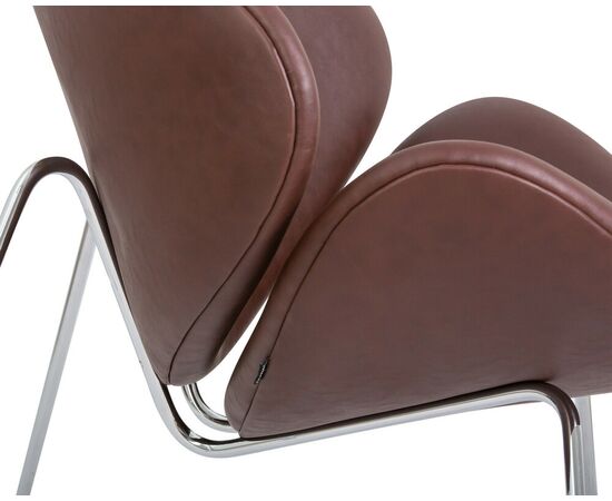 Набор 2 шт Кресло дизайнерское DOBRIN EMILY, коричневый винил YP5, хромированная сталь, Вариант: коричневый винил YP5, хромированная сталь, изображение 9 | Интернет магазин мебели и декора LifeDekor