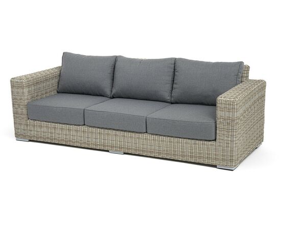 "Боно" диван из искусственного ротанга трехместный, цвет бежевый | Интернет магазин мебели и декора LifeDekor