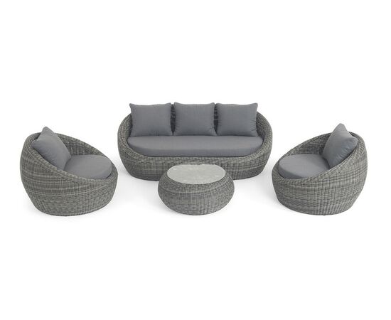 "Барселона" лаунж-зона из искусственного ротанга, цвет графит, изображение 2 | Интернет магазин мебели и декора LifeDekor