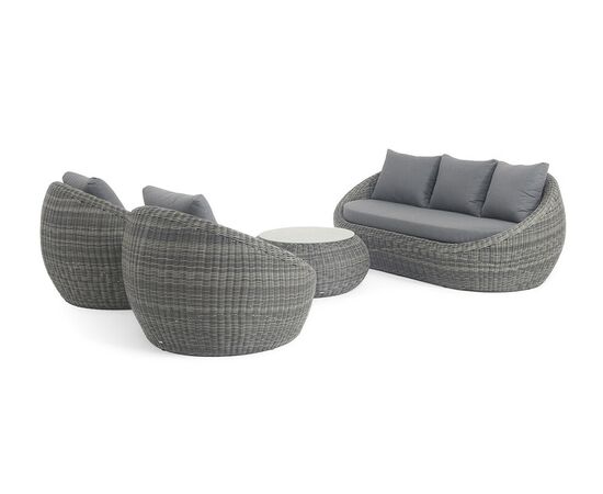 "Барселона" лаунж-зона из искусственного ротанга, цвет графит, изображение 3 | Интернет магазин мебели и декора LifeDekor