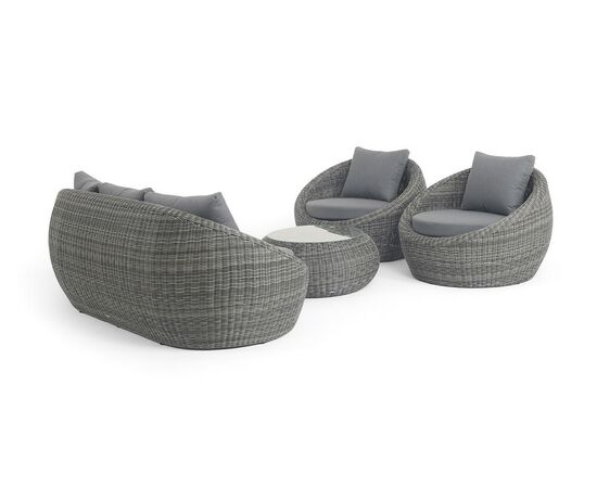 "Барселона" лаунж-зона из искусственного ротанга, цвет графит, изображение 4 | Интернет магазин мебели и декора LifeDekor