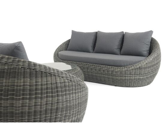 "Барселона" лаунж-зона из искусственного ротанга, цвет графит, изображение 5 | Интернет магазин мебели и декора LifeDekor
