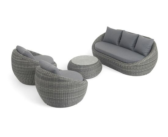 "Барселона" лаунж-зона из искусственного ротанга, цвет графит, изображение 8 | Интернет магазин мебели и декора LifeDekor