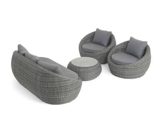 "Барселона" лаунж-зона из искусственного ротанга, цвет графит, изображение 9 | Интернет магазин мебели и декора LifeDekor