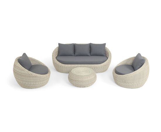 "Барселона" лаунж-зона из искусственного ротанга, цвет бежевый, изображение 2 | Интернет магазин мебели и декора LifeDekor