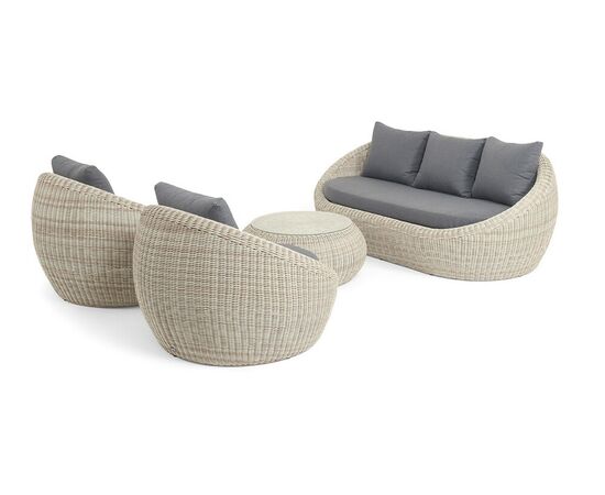 "Барселона" лаунж-зона из искусственного ротанга, цвет бежевый, изображение 3 | Интернет магазин мебели и декора LifeDekor