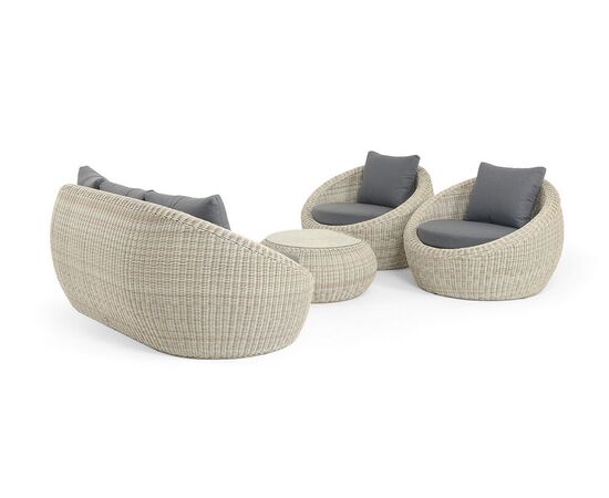 "Барселона" лаунж-зона из искусственного ротанга, цвет бежевый, изображение 4 | Интернет магазин мебели и декора LifeDekor