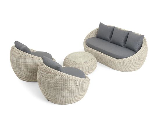 "Барселона" лаунж-зона из искусственного ротанга, цвет бежевый, изображение 5 | Интернет магазин мебели и декора LifeDekor