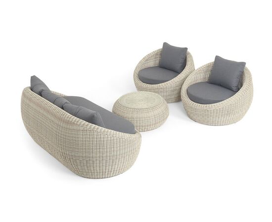 "Барселона" лаунж-зона из искусственного ротанга, цвет бежевый, изображение 6 | Интернет магазин мебели и декора LifeDekor