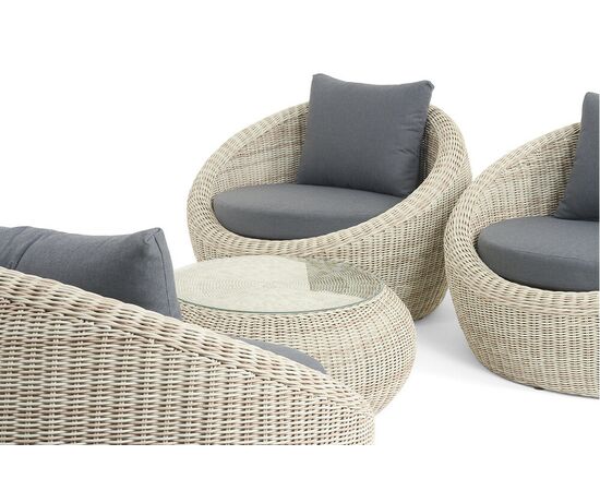 "Барселона" лаунж-зона из искусственного ротанга, цвет бежевый, изображение 8 | Интернет магазин мебели и декора LifeDekor