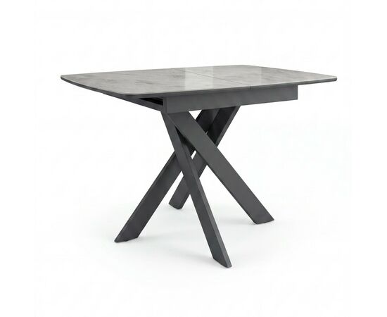 Стол DikLine DKB110, Керамика Italian Grey (глянец серый)/подстолье черное/опоры черные | Интернет магазин мебели и декора LifeDekor