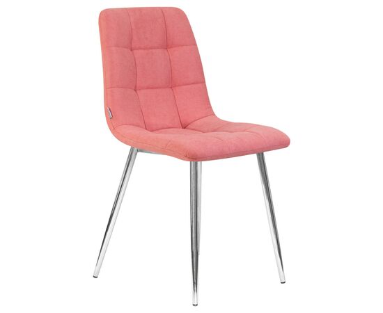 Стул обеденный DOBRIN ALEX, хром ножки, розовая ткань (UF860-05B), Вариант: хром ножки, розовая ткань (UF860-05B), изображение 2 | Интернет магазин мебели и декора LifeDekor